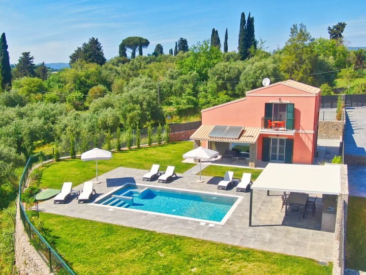 Villa Elpida private pool and terrace in Afra, Corfu